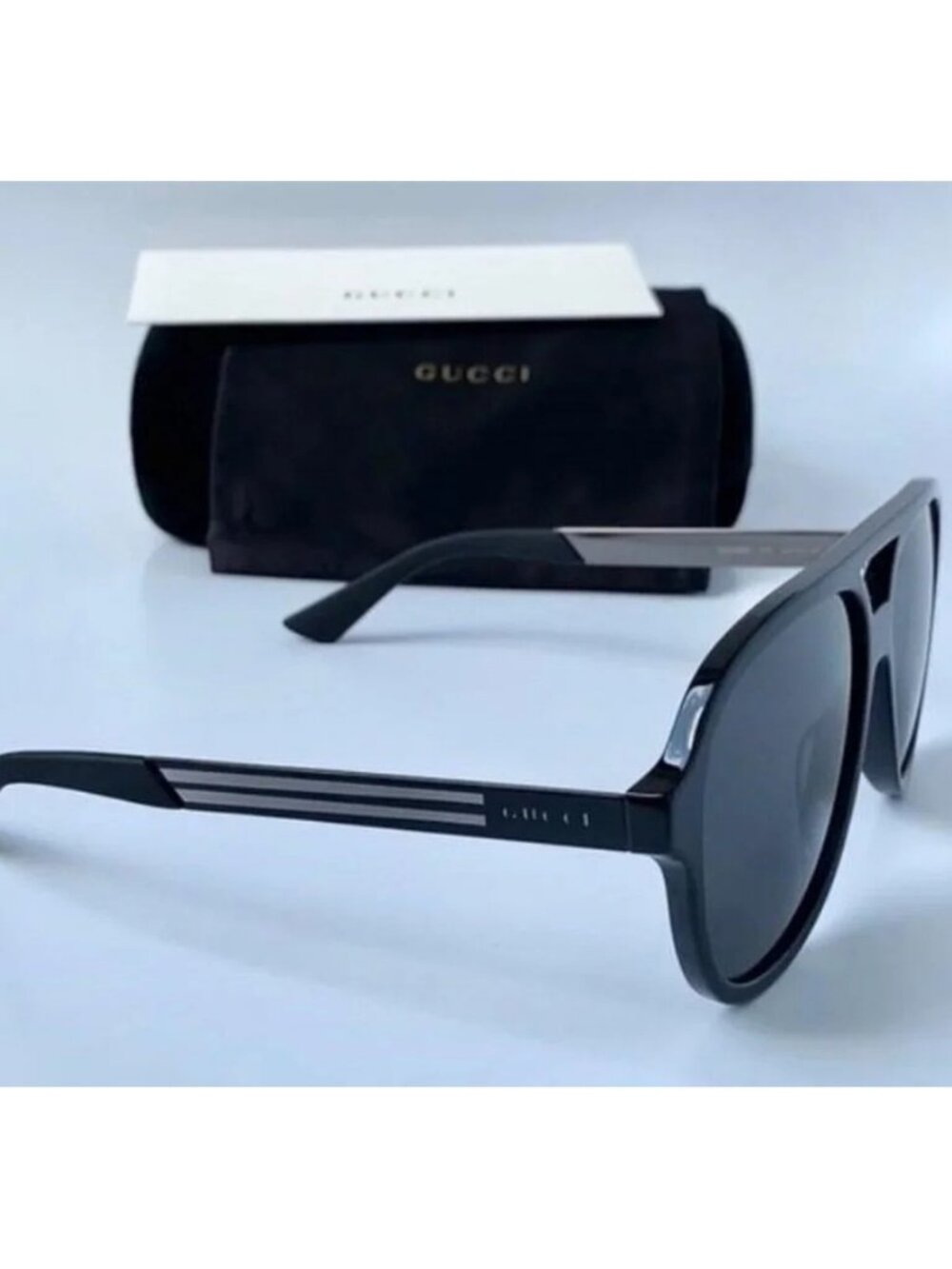 Authentic- New - Gucci Men’s Sunglasses GG0688S 001 Black/ Gray - Picture 7 of 12